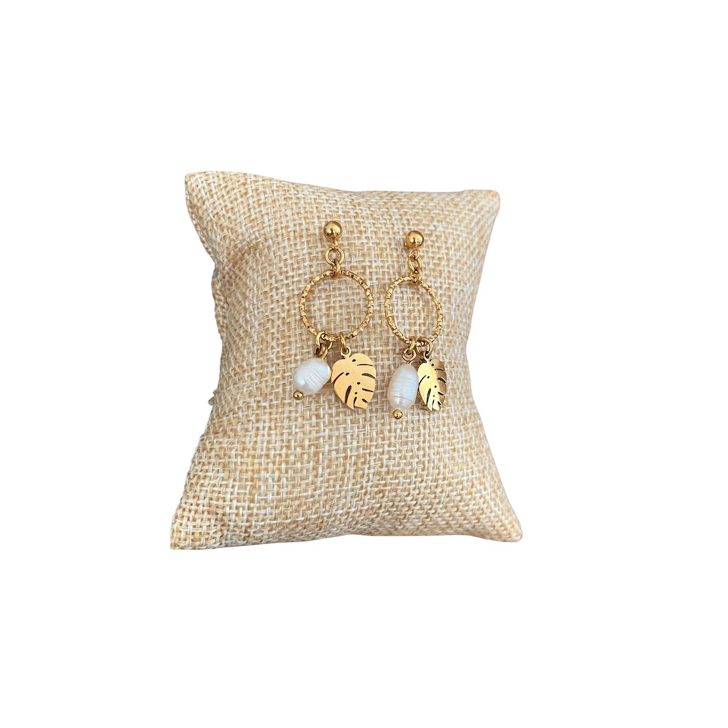 Boucles d'oreille "signature" or